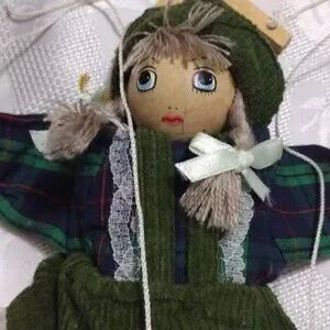 Plaid and Green Doll with Braided Hair